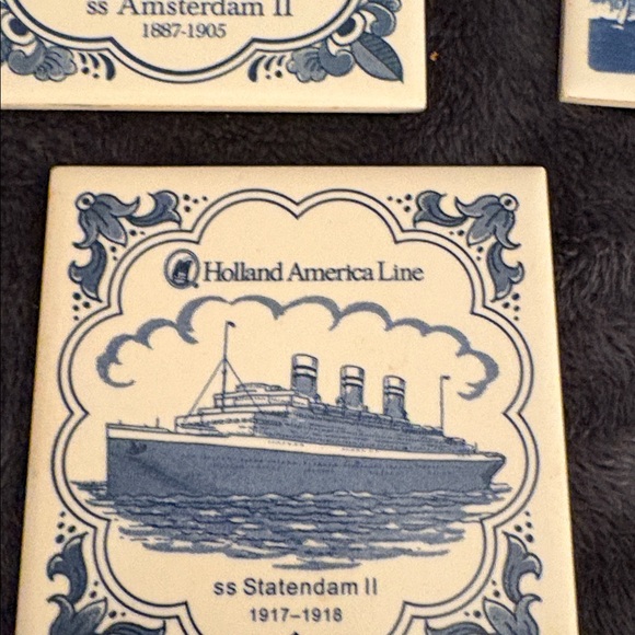 Holland America Line Coasters Set of 7 - Picture 5 of 6
